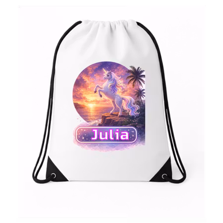 Personlig Gympapåse – Unicorn med hav & palmer