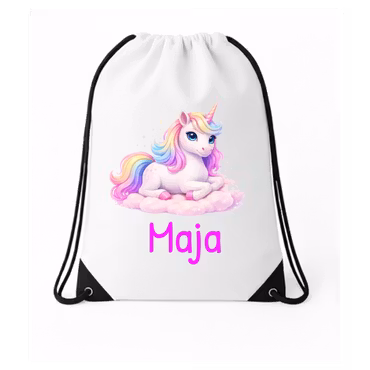 Personlig Gympapåse – Unicorn Liggande på moln
