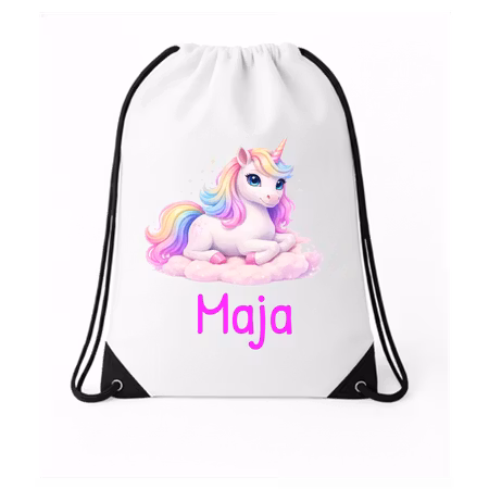 Personlig Gympapåse – Unicorn Liggande på moln