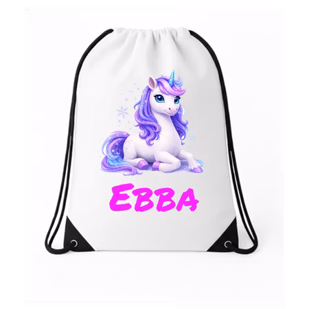 Personlig Gympapåse – Unicorn Lila vinterglitter