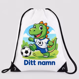Gympapåse med fotbollsspelande Dino