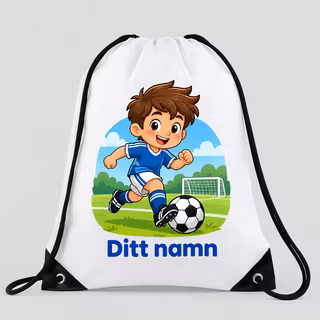 Gympapåse med fotbollsspelande pojke
