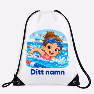 Gympapåse med simmande flicka