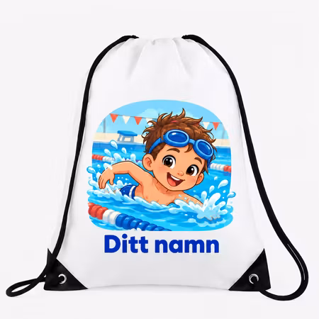 Gympapåse med simmande pojke