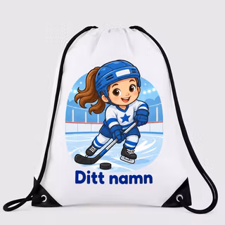 Gympapåse med ishockeyspelande flicka