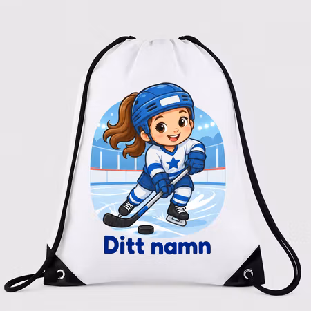 Gympapåse med ishockeyspelande flicka