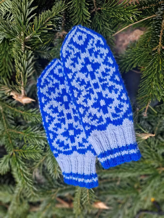 Vanten Hilma (blå), damvante strl S/M