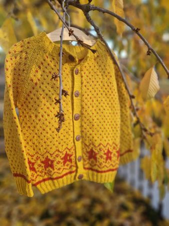 Lussekoftan stjärnor (gul) strl barn ca 3-4 år