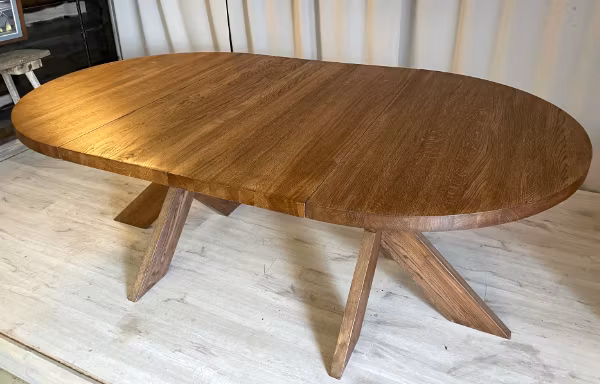 "Tobak" runt 100-160 matbord i ek med 1-3 illäggsskivor