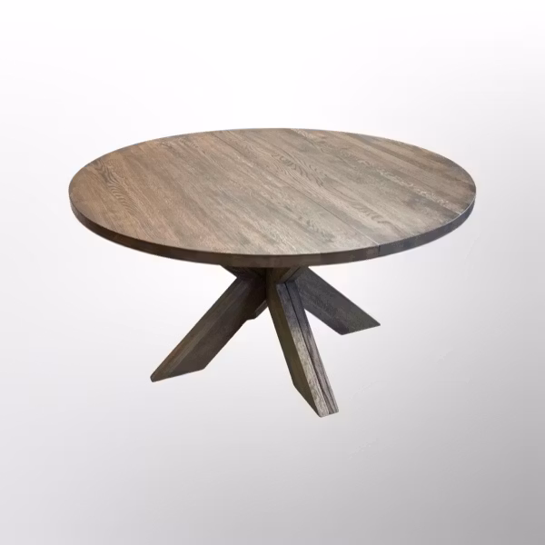 Ek ”dark oak” Runt bord 100-160 med iläggsskivor