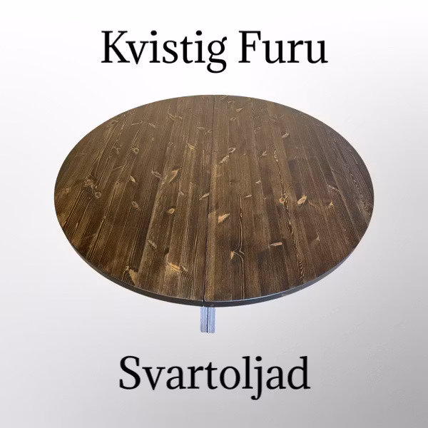 Runt matbord i kvistig Furu. Helstav