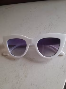 Hvite cat eye solbriller