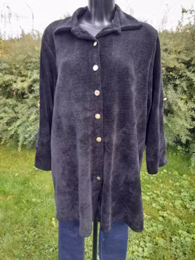 Chenille skjorte med gullknapper