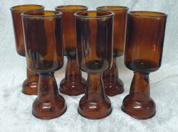 Ölglas med pingla i foten 70-tal 6 st