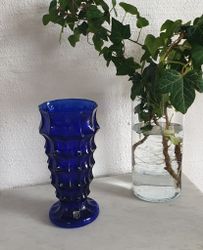 Blå glasvas Eda