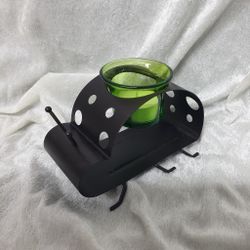 Ljusstake i metall insekt Part Lite Nyckelpiga