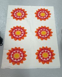 Duk med orange blommor, retro