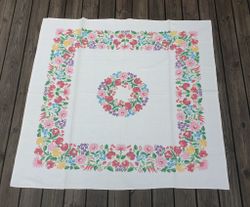 Sommar duk med sommarblommor retro