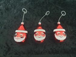 Julgrans pynt 3 st tomteansikten i plast
