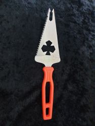 Tåstspade med orange skaft, retro