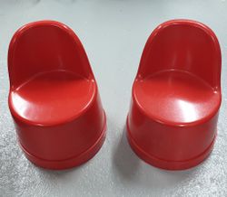 Plast stolar barn staplingsbara Retro Röda 2 st.