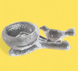 Saltkar fågelbo Lindshammar i glas retro