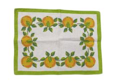 Duk med tryckta äpplen retro