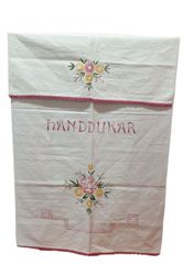 Handduks skydd i linne broderad