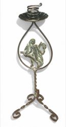 Golv ljusstake i smide/gjutjärn 30-tal