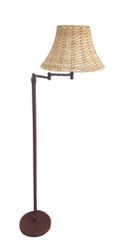 IKEA golv lampa med rottingsskärm retro