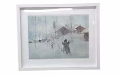 Carl Larsson tryck inramad i vit ny ram