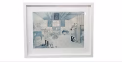 Carl Larsson tryck inramad i ny vit ram