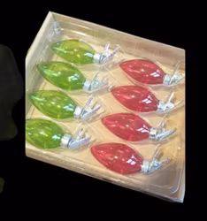 Julgrans dekoration "Disney lampor" 4 röda och 4 gröna