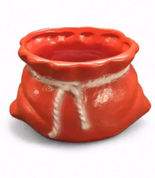 Kruka i keramik målad röd