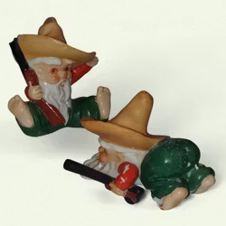 2 st retro tomtar klädda i cowboyhattar IMPORT