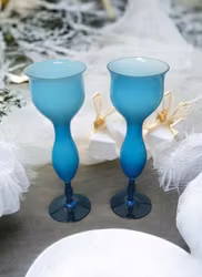 Pastell färgade höga vaser  1 par Åseda glasbruk 1900-TAL 26 cm