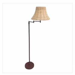 IKEA golv lampa med rottingsskärm retro