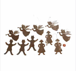 Vintage aluminium figurer julgransdekoration 11 st