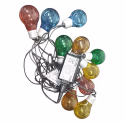 elslinga färgade glödlampor 10 st, röd gul blå och gröna