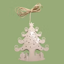 Metall julgran vit, fönster belysning