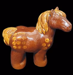 JIE Gantofta stor brun keramik häst