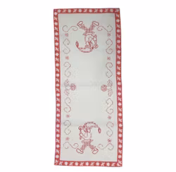 Jullöpare gjord med korsstygn motiv tomte med ljus i handen 65x28 cm