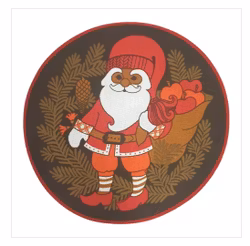 Runda bords tabletter med tryckt tomte  Bruna 2 st