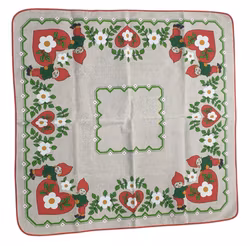 Julduk 80x80 cm med tryck retro (röd)