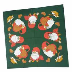 Grön duk med tomten och äpplen 90x90 cm