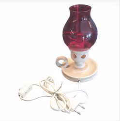 Benjamin syra lampa  med röd glaskupa - retro