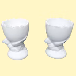 Retro äggkoppar i opalglas 2 st