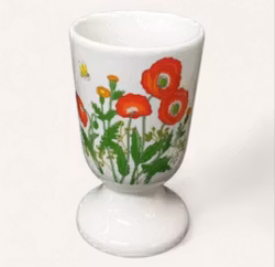 Äggkopp med blommor 70-tal obs! säljes styckevis