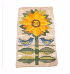 Falamskväv solros med två fåglar