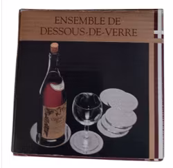 Glasunderlägg/coster silverplänterade 6 st  Vintage